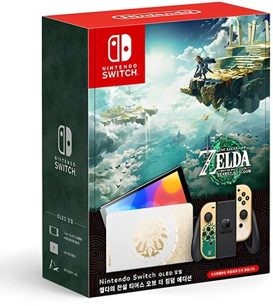 닌텐도 스위치 OLED 모델 젤다의 전설 티어스 오브 더 킹덤 에디션 HEG-S-KDAAA-KOG