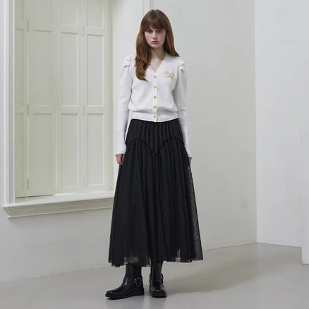 에고이스트 플리츠 주름 샤 패치 스커트 EQ4BO013