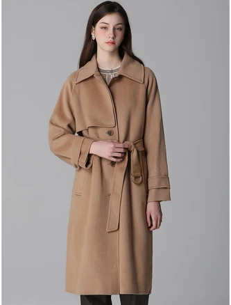 쉬즈미스 울 블렌디드 벨티드 롱 코트 택가격 718000원