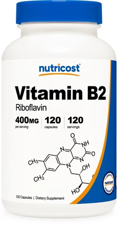 뉴트리코스트 비타민 B2 리보플라빈 400mg 캡슐, 1개, 120정
