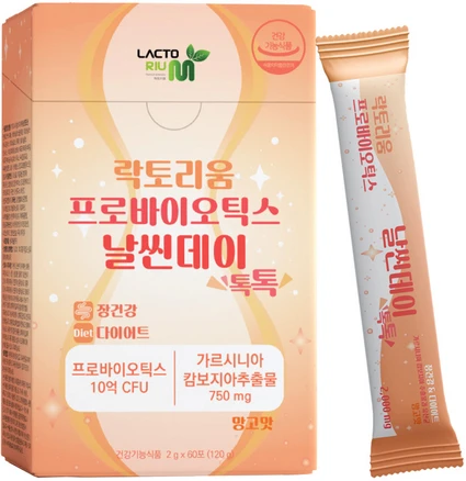 락토리움 날씬데이 톡톡 60포 가르시니아 유산균 다이어트 유통기한임박분, 120g, 1개