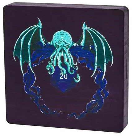 나무 주사위 케이스 트레이 사각 대나무 홀더 탁상 게임용, 1개, 5. Octopus Bamboo Box