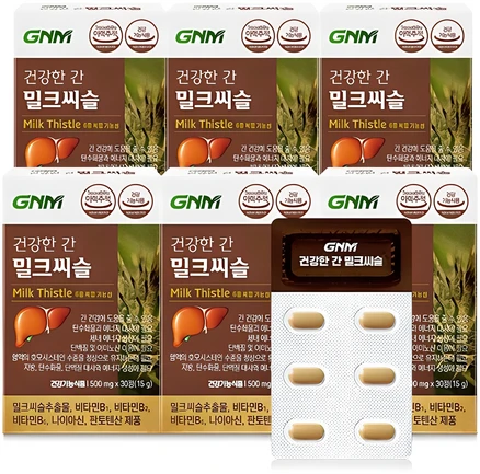 GNM자연의품격 건강한 간 밀크씨슬, 30정, 6개