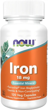 나우푸드 철분 18mg 베지 캡슐, 120정, 1개