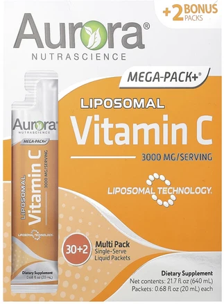 Aurora 오로라 리포조말 메가 팩 리포소말 비타민C 3000mg 32개입 1개, 640ml