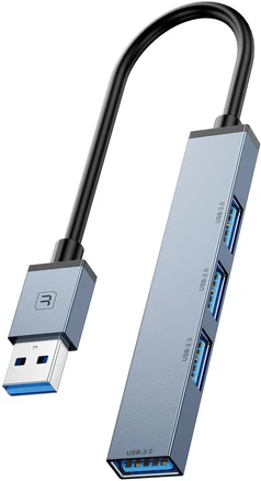 Toocki 4포트 USB3.0 맥북 삼성 멀티포트 허브 TQ-HUB05, 1개, 푸른 색, 1개