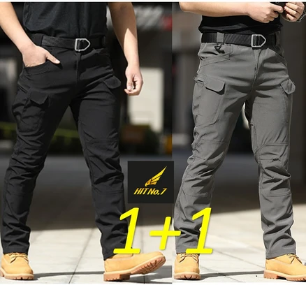 HIT No.7 HIT No.7 1+1 SWAT전술 카고팬츠 오토바이바지 전술복 바지 작업복 캠핑 미해병대 전투복 KGP24IX7, 블랙+그레이