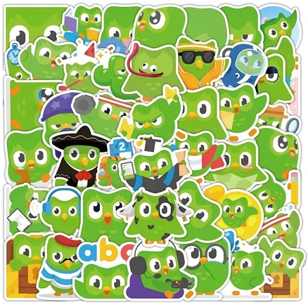 듀오링고 스티커 세트 텀블러 캐리어 노트북 아이패드 다이어리 꾸미기 장식 랜덤 세트, 10pcs 랜덤