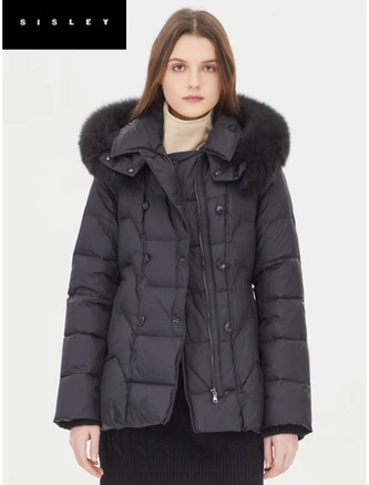 시슬리 모나미 후드 퍼 더블 패딩 SAPDC7461