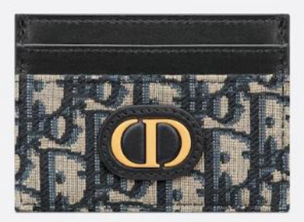 [국내백화점] 디올 30 Montaigne Freesia 카드 지갑 블루 Dior Oblique 자카드 M928