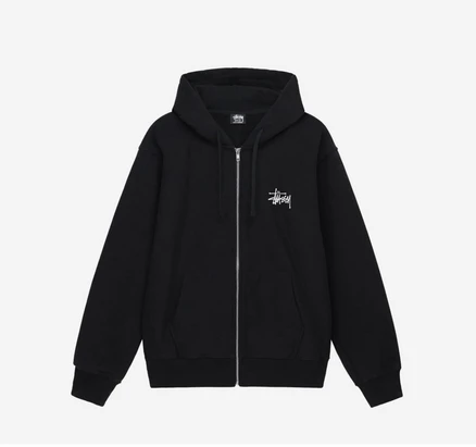 [당일발송] 스투시 본사 정품 베이직 후디 집업 공용 긴팔 후드집업 1975000 + GRAD 정품보증택