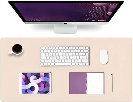 야스트 가죽 데스크 매트 책상 패드 테이블 논슬립 와이드 대형 마우스 장패드, 아이보리