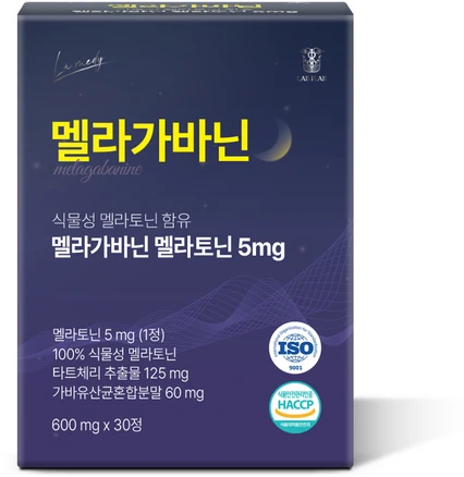 랩온랩 라메디 멜라가바닌 식물성 멜라토닌 5mg 함유 테아닌 트립토판, 1박스
