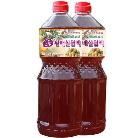 하동 매실원액 지리산산골 3년숙성 토종 황매실원액 1800ml 매실청 매실액기스 매실액, 1.8L, 2개-추천-상품