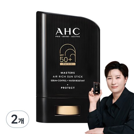 AHC 마스터즈 에어 리치 선스틱 SPF50+ PA++++, 14g, 2개-추천-상품