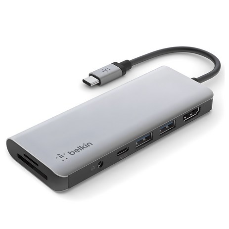 벨킨 7in1 USB C타입 멀티 허브 AVC009btSGY, 그레이, 1개-추천-상품