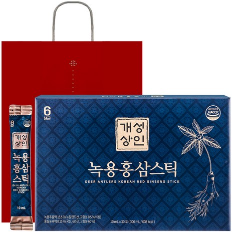 개성상인 녹용 홍삼 스틱 30개입 + 쇼핑백, 300ml, 1개-추천-상품