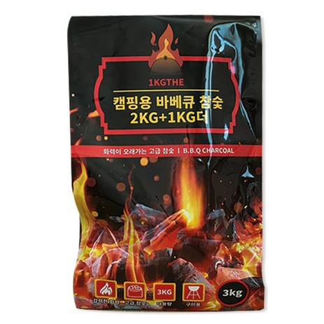 1KGTHE 캠핑용 바비큐 참숯, 3kg, 1개-추천-상품