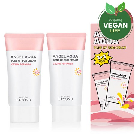 비욘드 엔젤 아쿠아 톤업 선크림 SPF50+ PA++++ 1 + 1, 100ml, 100g, 1개-추천-상품