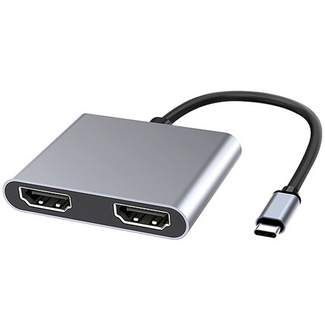 아모란나 C타입 듀얼 HDMI 분배기, C타입 HDMI 듀얼젠더, 혼합색상, 1개-추천-상품