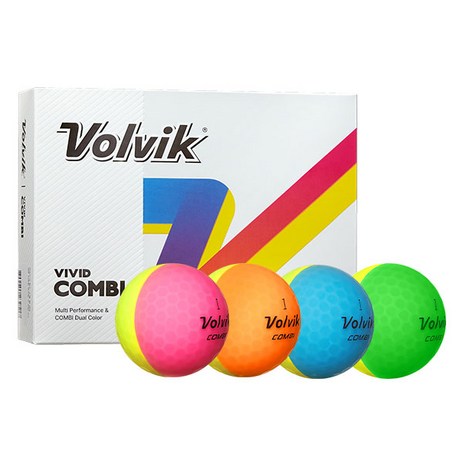 볼빅 비비드 콤비 3PC 골프공 2022년 4색x3구, 1박스, 옐로우+오렌지, 옐로우+블루, 옐로우+그린, 옐로우+핑크-추천-상품