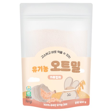 퍼기 유아용 이유식용 유기농 세척 오트밀 가루입자, 300g, 1개-추천-상품