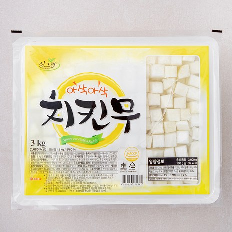 싱그람 아삭아삭 치킨무, 3kg, 1개-추천-상품