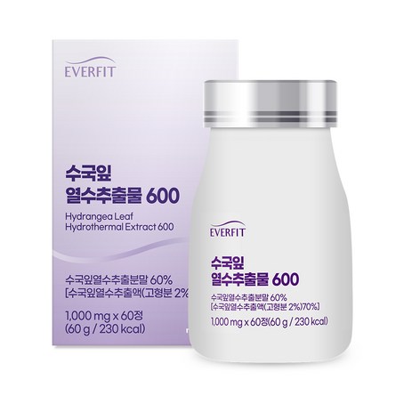 에버핏 수국잎 열수추출물 600 60g, 60정, 1개-추천-상품