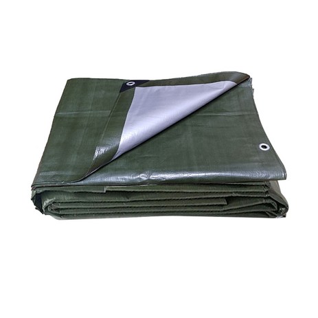 그라운드시트 양면 투톤 코팅 방수천막 2.7 x 3.6 m, OLIVE GREEN + SILVER, 1개-추천-상품