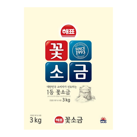 해표 꽃소금, 3kg, 1개-추천-상품