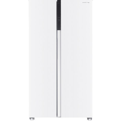 쿠잉전자 저소음 프리스탠딩 2도어 양문형 냉장고 방문설치, 화이트, SBS440W-추천-상품