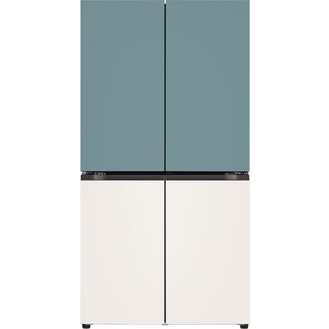 LG전자 디오스 오브제컬렉션 4도어 냉장고 T873MTE111 870L 방문설치, 클레이민트(상), 베이지(하)-추천-상품