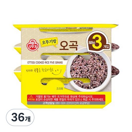 맛있는 오뚜기밥 오곡, 210g, 36개-추천-상품