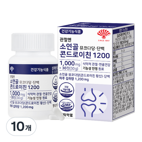 동화약품 관절엔 소연골 뮤코다당 단백 콘드로이친 1200 30g, 30정, 10개-추천-상품