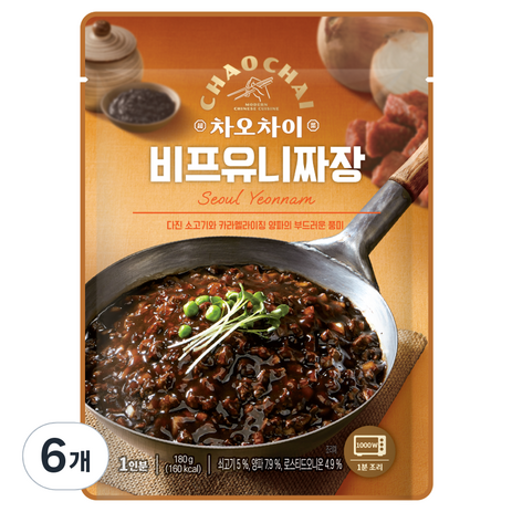 차오차이 비프 유니짜장, 180g, 6개-추천-상품