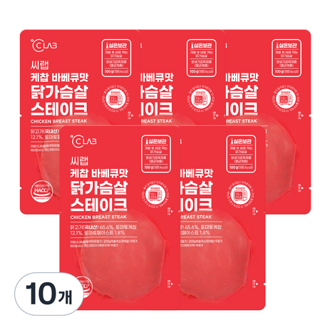 씨랩 케찹 바베큐맛 닭가슴살 스테이크, 100g, 10개-추천-상품