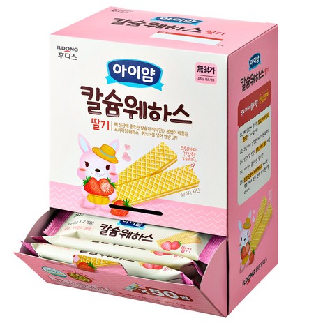 일동후디스 아동용 아이얌 칼슘웨하스 6g x 50p, 딸기, 300g, 1개-추천-상품