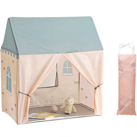 룸앤홈 하우스 키즈텐트 + 수납가방 핑크, 숲속작은집-추천-상품