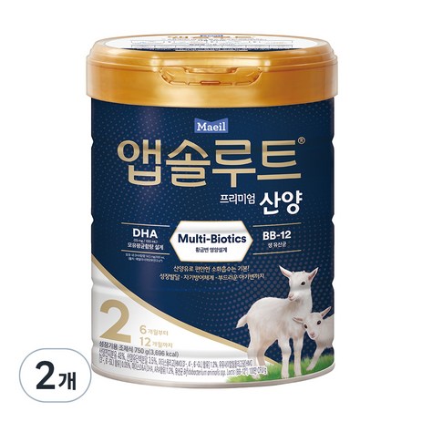 앱솔루트 프리미엄 산양 분유 2단계, 750g, 2개-추천-상품