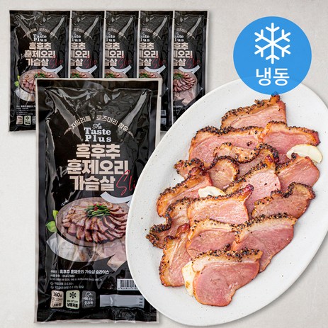 GAMI 흑후추 훈제오리 가슴살 슬라이스 (냉동), 160g, 6개-추천-상품