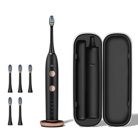 오아 클린이소프트 전동칫솔 + 소프트 브러쉬 리필 칫솔모 4p 세트 블랙, VO-OC001(클린이 소프트), VO-ET061(칫솔모 블랙)-추천-상품