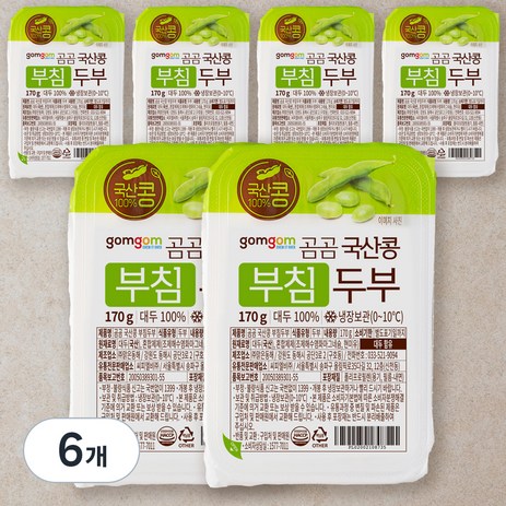 곰곰 국산콩 부침두부, 170g, 6개-추천-상품
