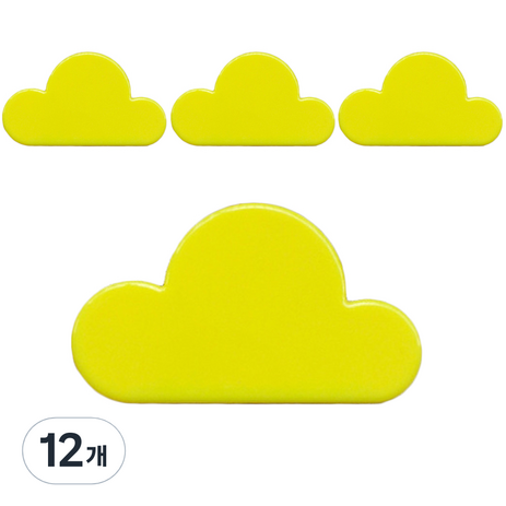 몰래구름 자석후크 마그넷 마스크걸이, 옐로우, 12개-추천-상품