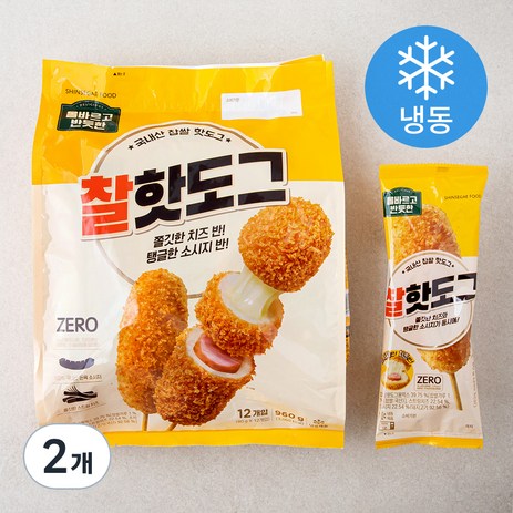 올바르고 반듯한 찰핫도그 (냉동), 960g, 2개-추천-상품