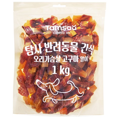 탐사 반려동물 간식 오리가슴살 고구마 말이, 1kg, 1개-추천-상품