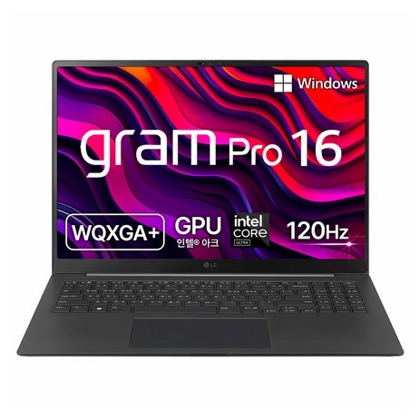 LG전자 2024 그램 프로 16 코어Ultra5 인텔 14세대, 옵시디안 블랙, 512GB, 32GB, WIN11 Home, 16Z90SP-KA5BK-추천-상품