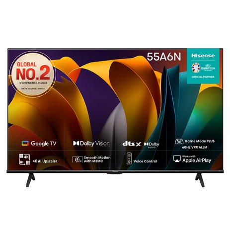 HISENSE 4K UHD LED 스마트TV, 139cm(55인치), 55A6N, 스탠드형, 방문설치-추천-상품