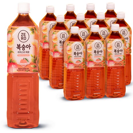 맥널티커피 제로 칼로리 복숭아 아이스티, 12개, 1.5L-추천-상품