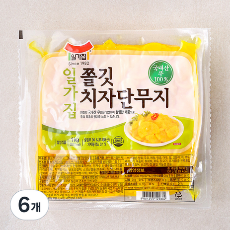 일가집 쫄깃치자단무지, 1kg, 6개-추천-상품