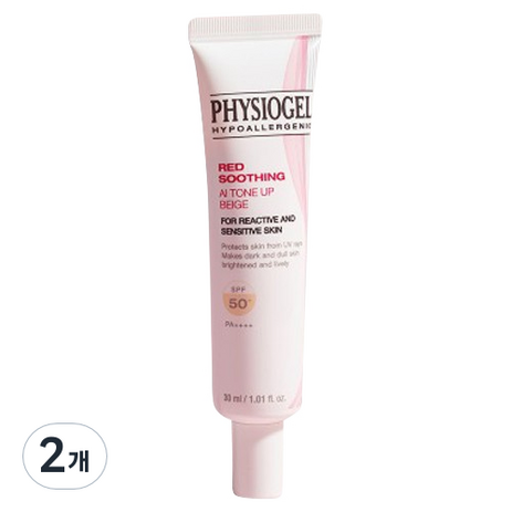 피지오겔 레드 수딩 AI 톤업 썬스크린 베이지 SPF50+ PA++++, 30ml, 2개-추천-상품